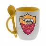Кружка оранжевая, с ложкой с логотипом Рома