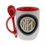 Кружка красная, с ложкой с логотипом Интер Милан
