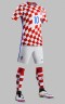 Форма сборной Хорватии по футболу 2016/2017 (комплект: футболка + шорты + гетры)