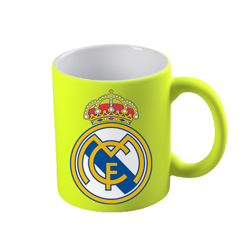 Кружка керамика жёлтая неоновая матовая 330мл Реал Мадрид
