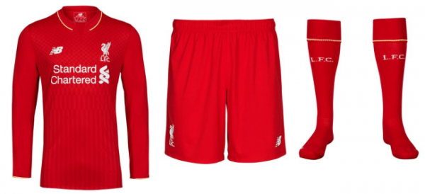 Форма футбольного клуба Ливерпуль 2015/2016 (комплект: футболка + шорты + гетры)